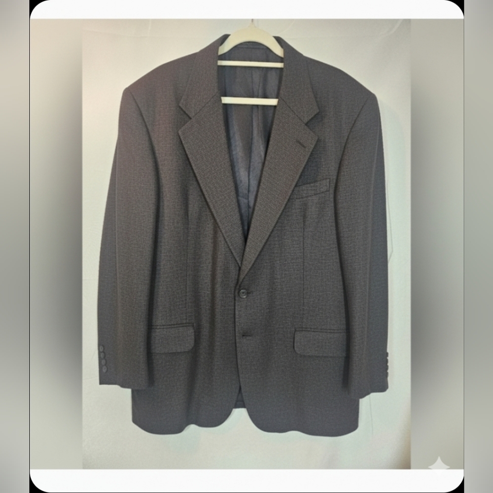 Oscar de la Renta Mens 100% Silk Blazer Sport Coat Brown 44L Long